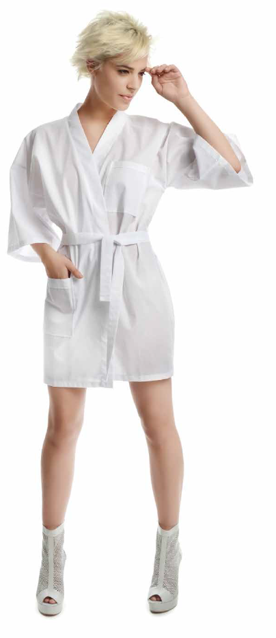 Kimono Corto Soya Bianco in Stoffa